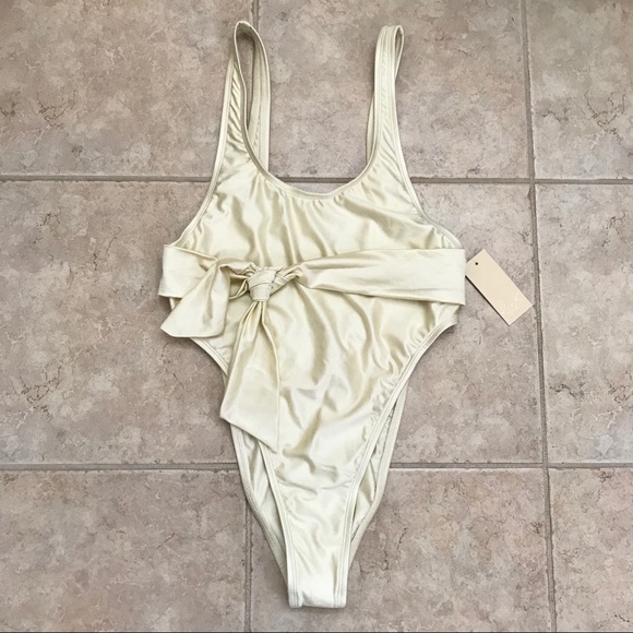 NWT Ris-K Cream One-Piece Bathing Suits Size M - Picture 5 of 8